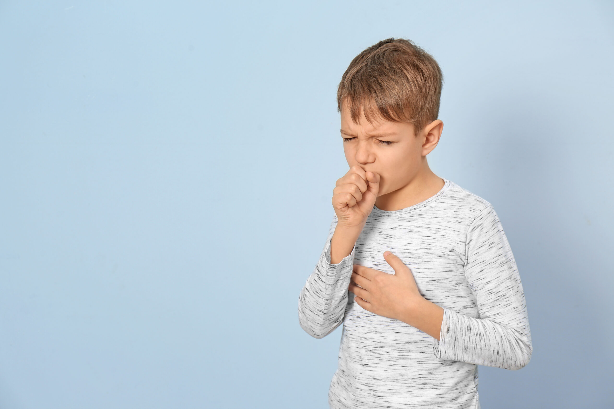 coughing boy with a anaphylactic reaction.