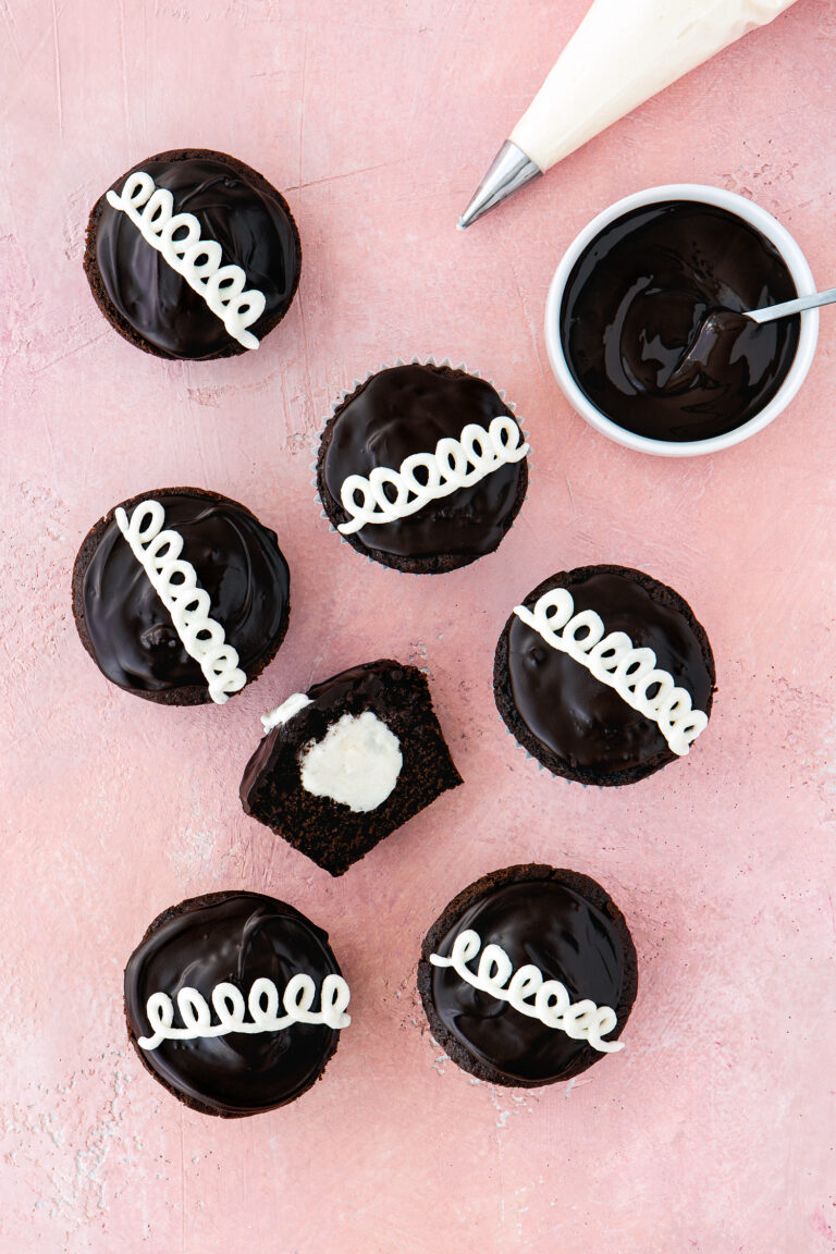 Eggless Chocolate Cream Cupcakes (hostess cupcakes)