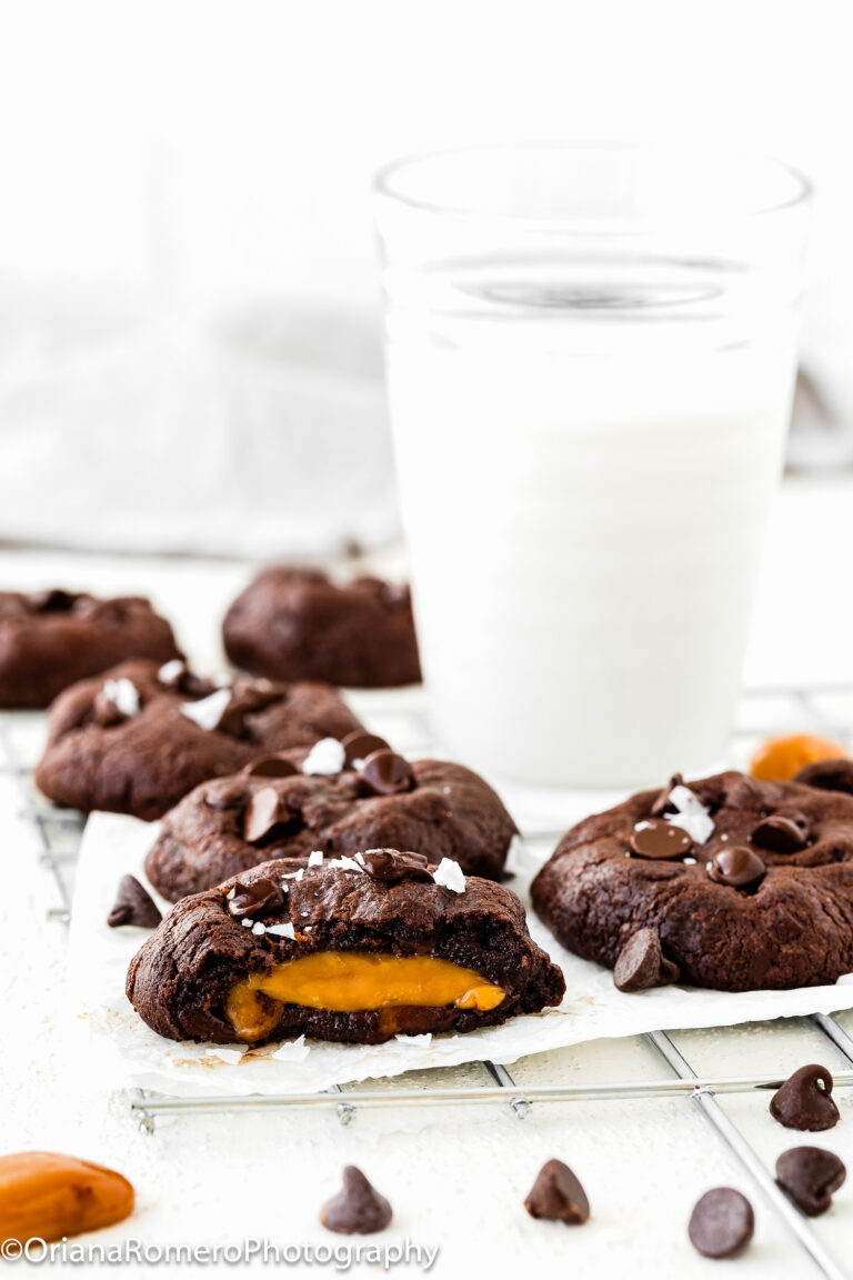 Eggless Caramel-Stuffed Brownie Cookies