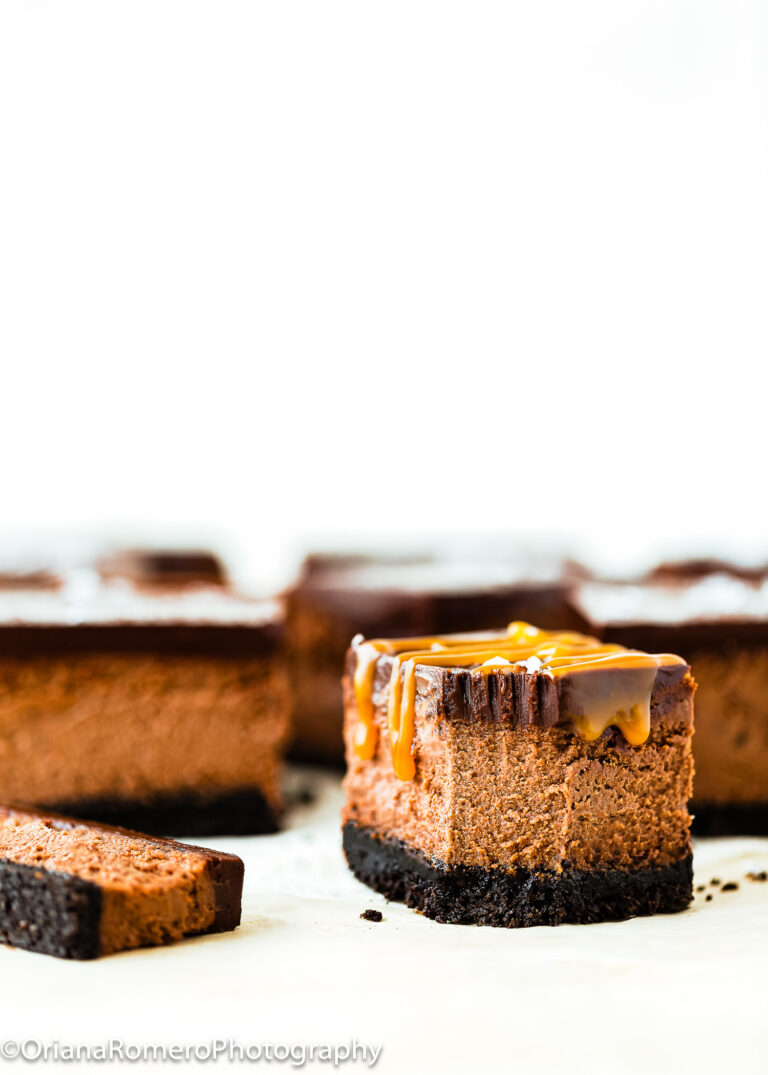 Eggless Dark Chocolate Cheesecake Bars